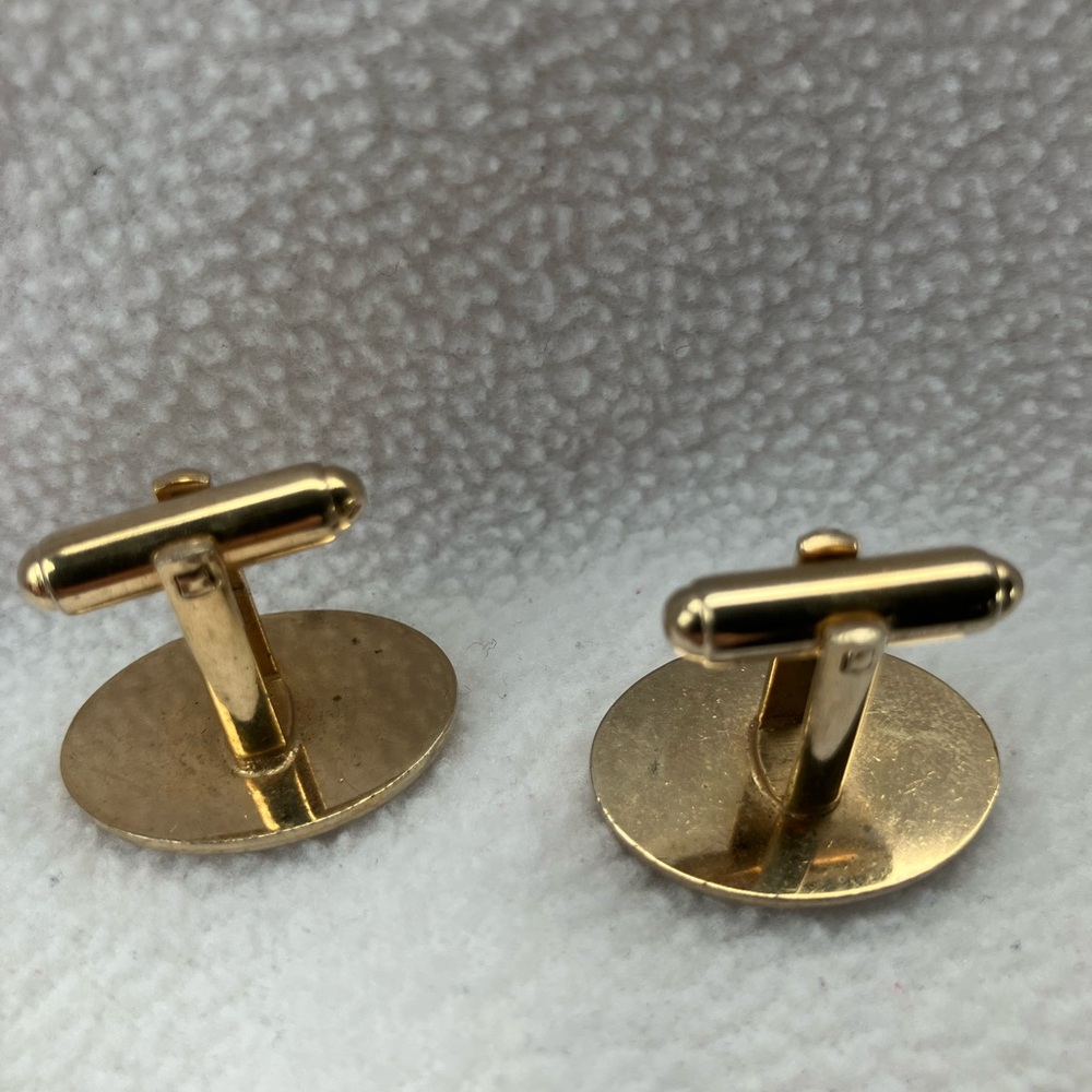 Vintage Gold-Tone Oval Filigree Men’s Cuff Links - Picture 7 of 13